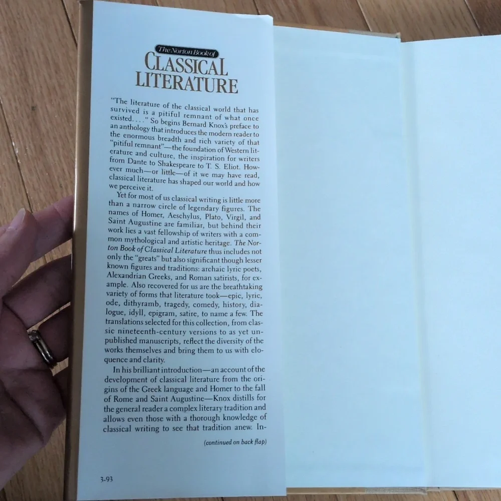 Norton Book Of Classical Literature First Edition Edited By Bernard Knox - Picture 2 of 14